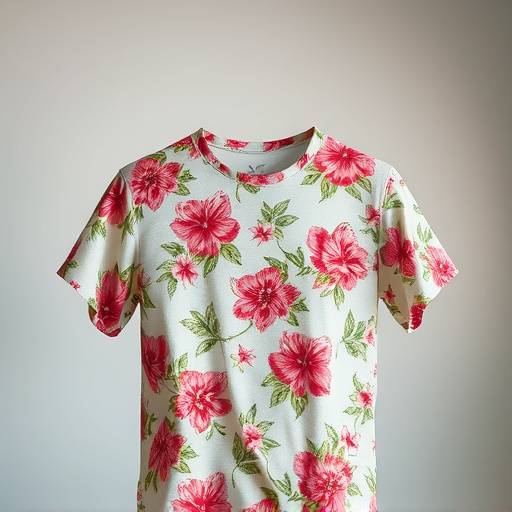Camisa de manga curta estampada com flores